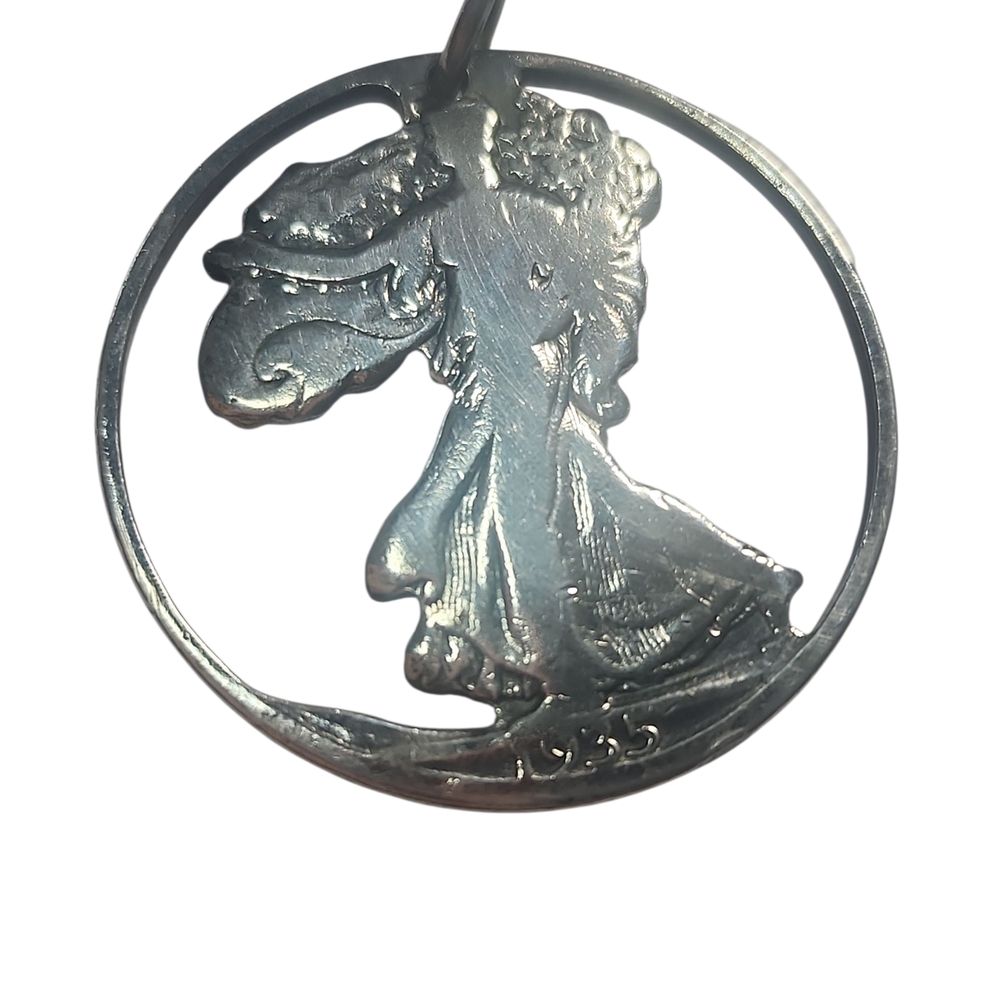 1935 Walking Liberty Half Dollar Coin Pendant.